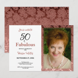 Convite 50 E Fabuloso Aniversário Rosa
