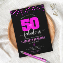 50 e fabuloso aniversário rosa quente glamour pont