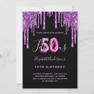 Convite 50 e Fabuloso brilho violeta preto