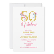 50 e Fabuloso Clássico Floral Dourado e Rosa