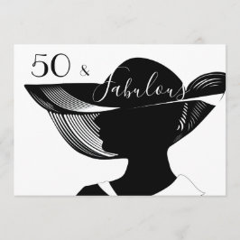 Convite 50 e fabuloso | Design de arte elegante B&W