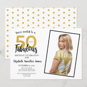 Convite 50 e Fabuloso efeito Dourado 50.a Festa de anivers