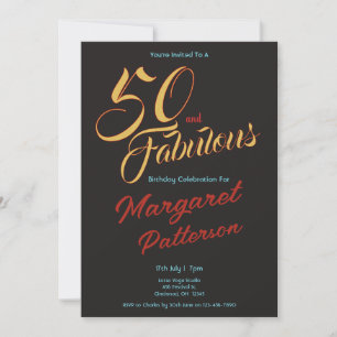 Convite 50 e Fabuloso Festa de Aniversário de 50 anos