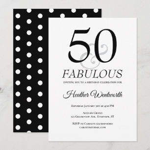 Convite 50 e Fabuloso Pontos Clássicos Aniversário de 50 a