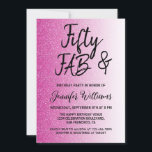 Convite 50 Fabulosas cinzas rosa-quente 50º aniversário<br><div class="desc">Comemore a fazer 50 anos de estilo com este design de aniversário de 40 anos de na moda em um fundo brilhante rosa quente, um convite de 50 anos chic que você pode simplesmente personalizar e enviar para a celebração da 50 festa de aniversário. As palavras cinquenta e fab são...</div>