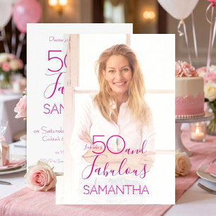 Convite 50 & Fabuloso Aniversário de 50 anos Mínimo Foto