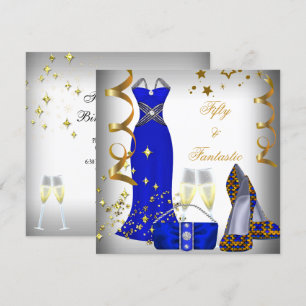 Convite 50 & Fantástico Vestido Branco Lantejoulas Anivers