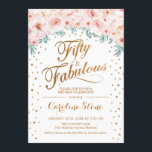 Convite 50 Festa de aniversário fabulosa - Cor-de-rosa Dou<br><div class="desc">Cinquenta Convite de aniversário fabulosa. Design elegante em ouro brilhante e branco. Possui rosas cor-de-água pinceladas rosa,  confetti e diamantes. Perfeito para uma festa de 50º aniversário. Envie-me uma mensagem se precisar de mais personalização.</div>