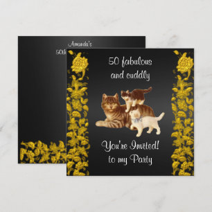 Convite 50 gatos fabulosos e fofinhos para festa de aniver