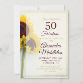 Convite 50.o Aniversário da Rússia do girassol