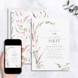 Convite 50.o Aniversário do Elegante Floral de Flor Selvag<br><div class="desc">Você está fazendo uma festa para um aniversário especial de 50 anos? Faça uma declaração inesquecível com o nosso legante Convite Floral para Cores de Água Flórida de Flor de Flor Selvagem! Apresentando um arranjo casual de lavanda lilás macia, flores silvestres cor-de-rosa-pincel, amarelas e poeirentas, e belo verde botânico, este...</div>