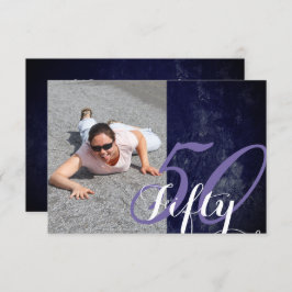 Convite 50.o Aniversário | Roxo e branco