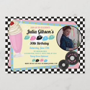 Convite 50 retro da foto do anos 50 do partido do