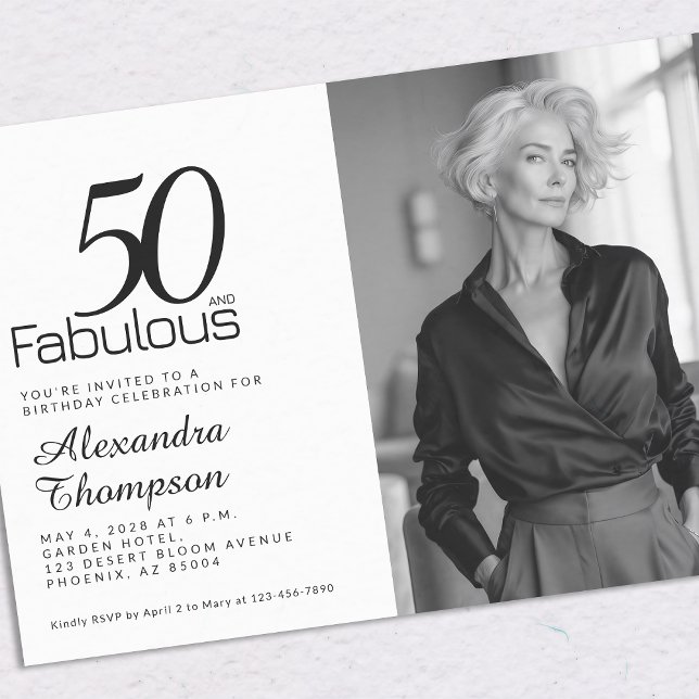 Convite 50and Fabulous 50th Birthday Party Invitation (Criador carregado)