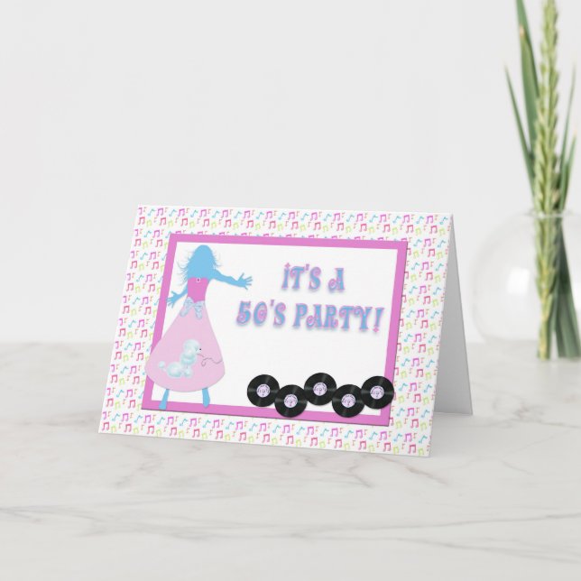 Convite 50's Themed Party Invitation (Frente)