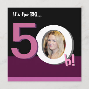 Convite 50th 5Oh grande! Festa de aniversário do modelo d