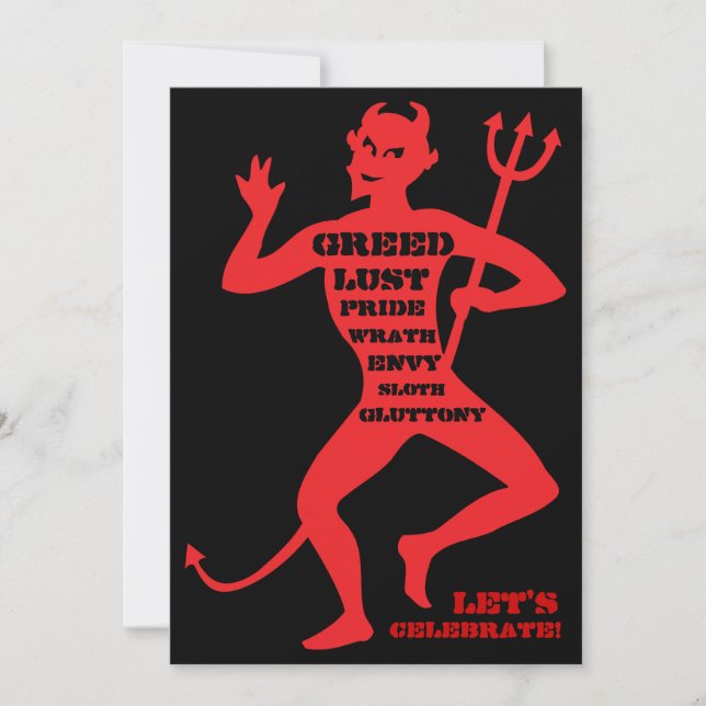 Convite 50th aniversário - inferno de um partido (Frente)