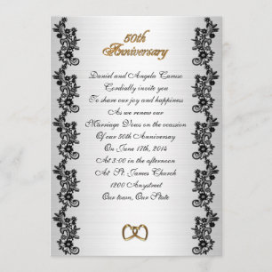 Convite 50th Beira do preto da renovação do voto do