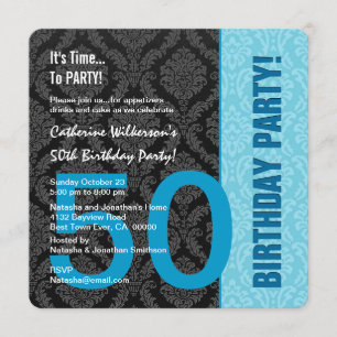 Convite 50th Do teste padrão moderno da cor do aniversário