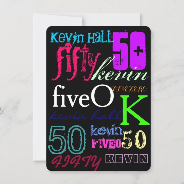 Convite 50th Grafites no preto (Frente)