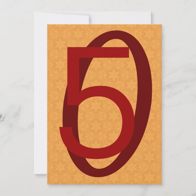 Convite 50th Grandes números ouro do aniversário e Sienna (Frente)