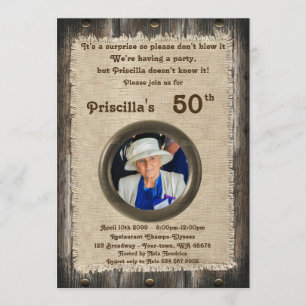 Convite 50th, mulher da festa de aniversário, alguma