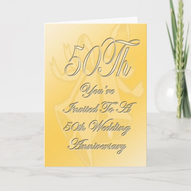 Convite 50th Wedding Anniversary Invite Card (Frente)