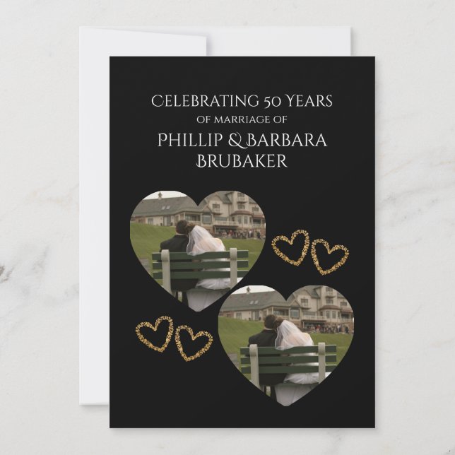 Convite 50th Wedding Anniversary Party Modern Simple Photo (Verso)