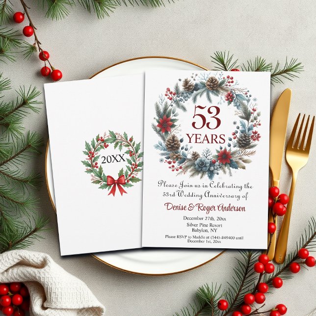 Convite 53º aniversário de casamento inverno (Criador carregado)