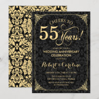 55º Aniversário de Casamento - Damasco Preto Doura