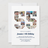 55º Aniversário Número 55 Colagem Personalizada de