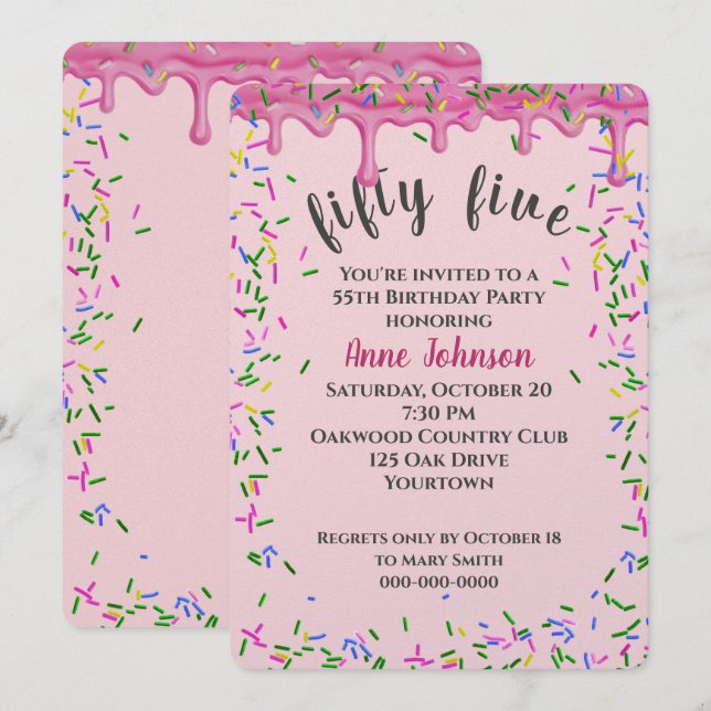 Convite 55.º Aniversário, Grito Rosa E Préguas (Frente/Verso)