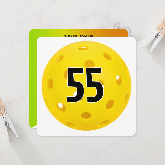 Convite 55th Birthday Pickleball Party (Frente/Verso In Situ)