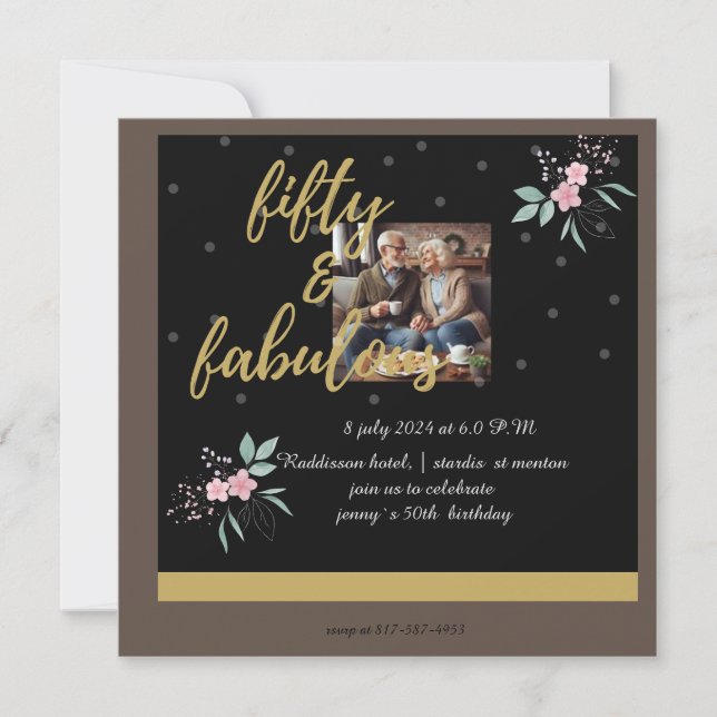 Convite 5.º aniversário fabuloso (Frente)