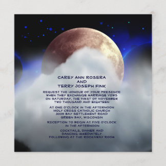 Convite 5,25" x 5,25" planetas do espaço que Wedding o