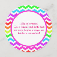 Convite 5,25 x do aniversário do pirulito círculo