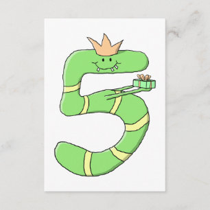 Convite 5 Aniversário Cartoon, verde.