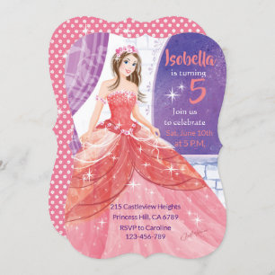 Convite 5 Birthday, Atividade Princesa Rosa