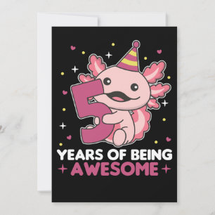 Convite 5 Birthday Axolotl, 5 anos, Sweet Axolotls