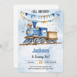 Convite 5 Birthday Train Party