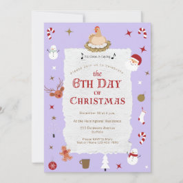 Convite 5 Bonito Dia de Natal Seis Festa Gansos-A Lay