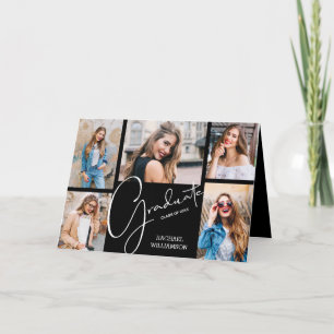 Convite 5 Colagem de Formatura Preta Doblada