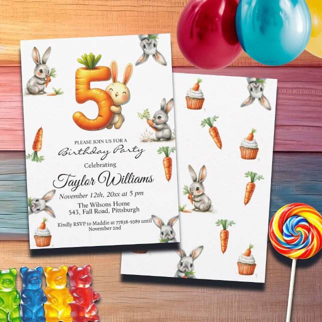 Convite 5 de Bunnies e Carrots (Criador carregado)