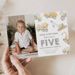 Convite 5 de construção de Festa de aniversário 5