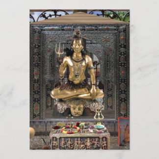 Convite 5" do templo Hindu #2 do senhor Shiva x 7"