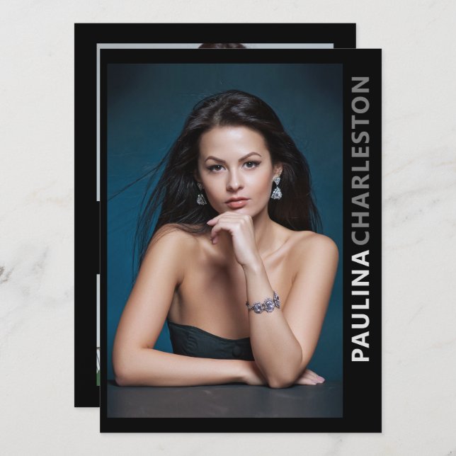 Convite 5 Foto 2 Sided Model Ator Pro 5.5x7.5 Modelo (Frente/Verso)