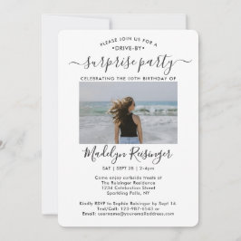 Convite 5 Foto Drive-By Surprise Festa de aniversário Para