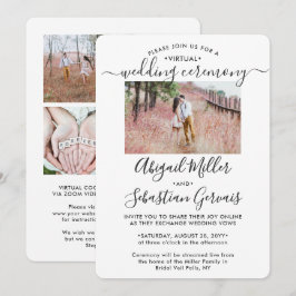 Convite 5 Foto Virtual Wedding Livestream Longa Distância