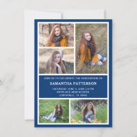 5 Graduação de Colagem de Fotos Azul e Branco