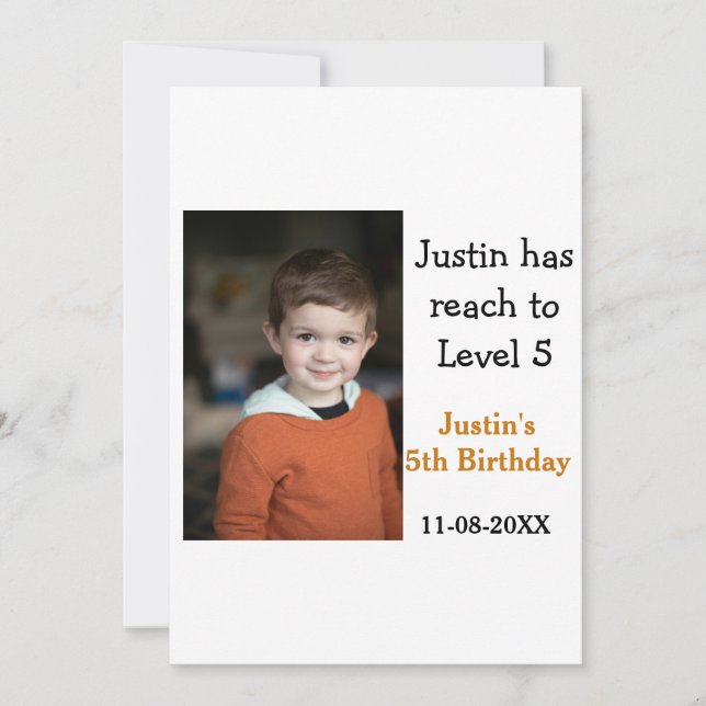 Convite 5 jogo de aniversário em data moderna (Frente)